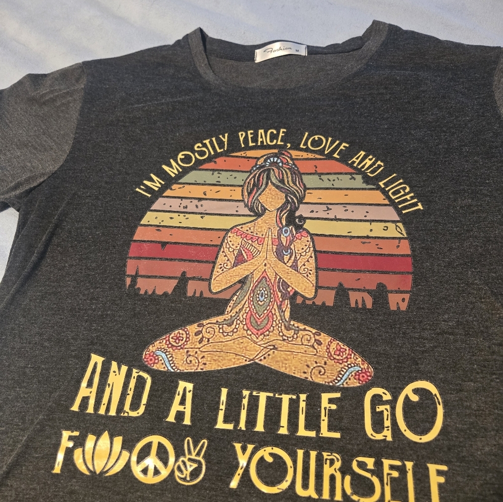 Graphic Shirt - Peace, Love, and Light Design